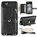 LAMEEKU Wallet Case for iPhone SE 2022 iPhone 7 iPhone 8 Case Wallet Card Holder SE 2020 Wrist Chain Crossbody Strap Zipper Case for iPhone SE 2020 iPhone 7 iPhone SE 2020/iPhone 8, 4.7 inches-Black