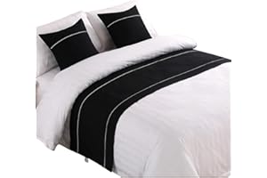 Lightolife Modern Bed Runner Decorative Bed End Scarf for Home Hotel Guesthouse, Black, 93.5x19.5in/ 240x50cm