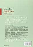 Image de Manuel de l'opticien : Anatomie, physiologie, pathologie