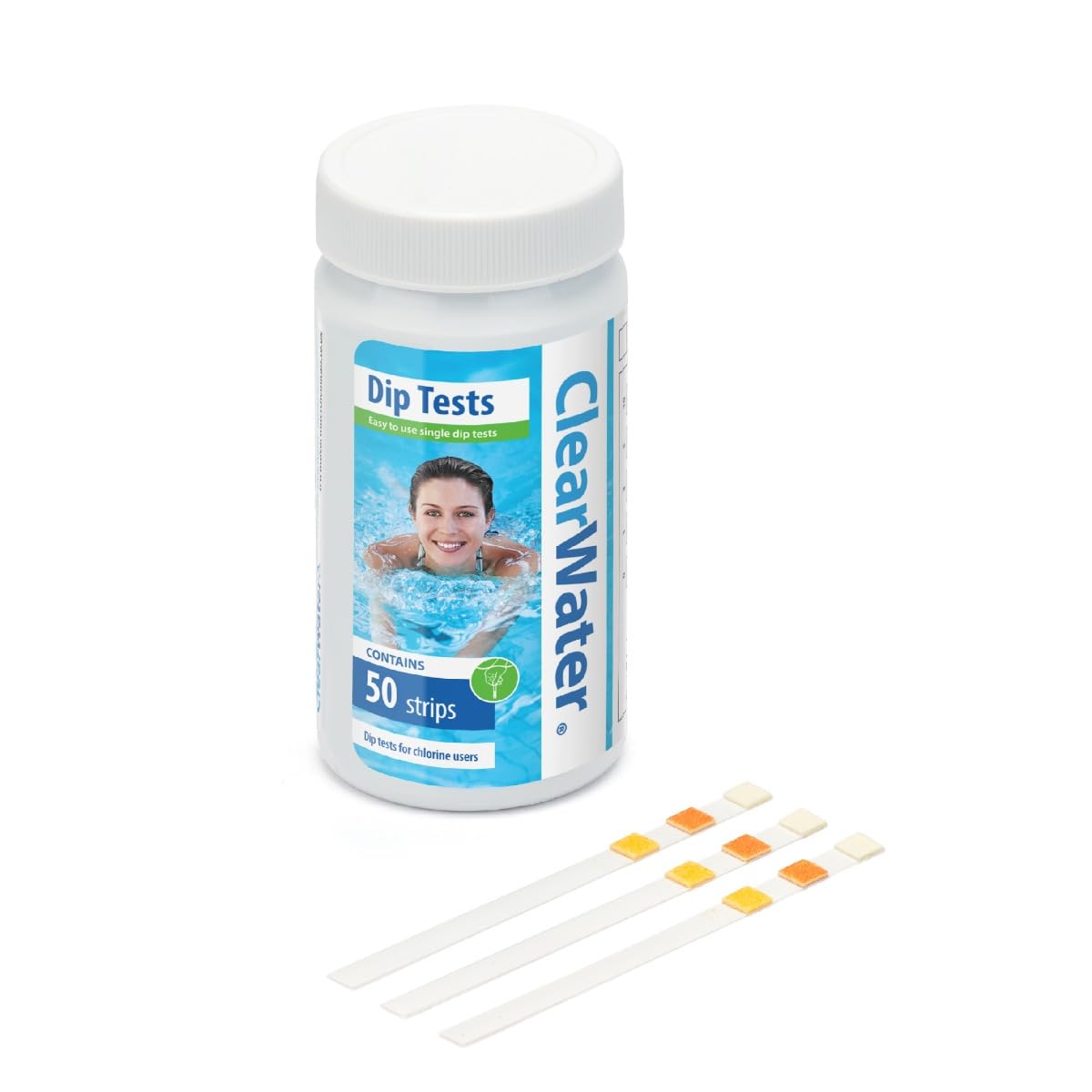 Clearwater Hot Tub, Pool and Spa Test Strips x 50-3 in 1 - Measures Chlorine, PH and Total Alkalinity