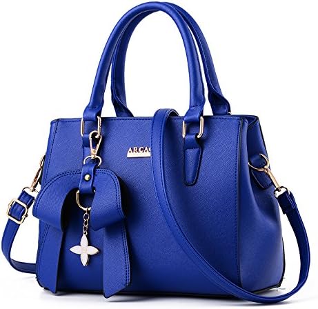 MINICE Women Totes Bag,Fashionable Top-handle bag Shoulder Bag,PU Leather Satchel Handbags with beautiful Bow pendant make you a fashionista.(Blue)
