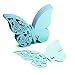 SHZONS™ 50pcs Wine Glass Cup Cards Wedding Party Table Name Place Cards Favor Decor Butterfly Laser Cut Design Table Favor Decor, Blue