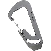 Mecarmy EH3 Titanium EDC Keychain Carabiner Multitool with Pry Bar/Hex Wrenches/Bottle Opener, Quick Release Backpack Clasps Hook, Key Ring Clip
