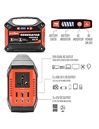 Wolfwill 155Wh 42000mAh portátil generador de energía Inverter Power Station Pack de batería de emergencia Camping Home fuente de alimentación recargada por panel solar salida de pared coche 110 V AC, 5 V USB, 12 V DC salida