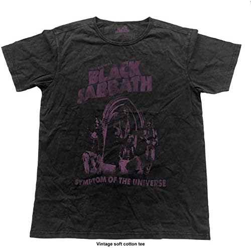 Black Sabbath T Shirt symptom Of The Universe Official Vintage Finish Black