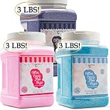 The Candery Cotton Candy Sugar FLoss 3lbs 3 Pack Premium Flavors (Grape, Raspberry,Strawberry)