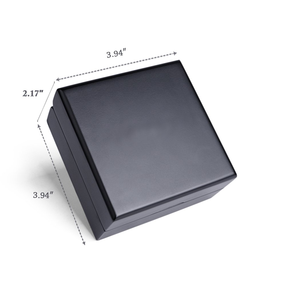 Olymbros Wooden Decorative Jewelry Gift Boxes with Velvet Interior for Bracelet,Black