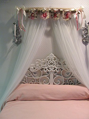 Shabby Chic Princess Bed Crown Canopy Crib Baby Nursery Decor Princess Girl's Bedroom FREE White SaLe DOSEL Pole Banner Flags Personalized Bed Teester Crown Room Decor Wall Hanging - Thumbnail 3