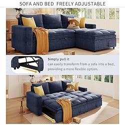 AYOUZ 89" L-Shape Convertible Sleeper Sectional