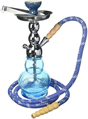 MYA SARAY GELATO MEZZO 18" COMPLETE HOOKAH SET: Portable Modern Hookahs with multi hose capability from a Single Hose shisha pipe to 2 Hose narguile pipes with hard carrying case (Grey Hookah)