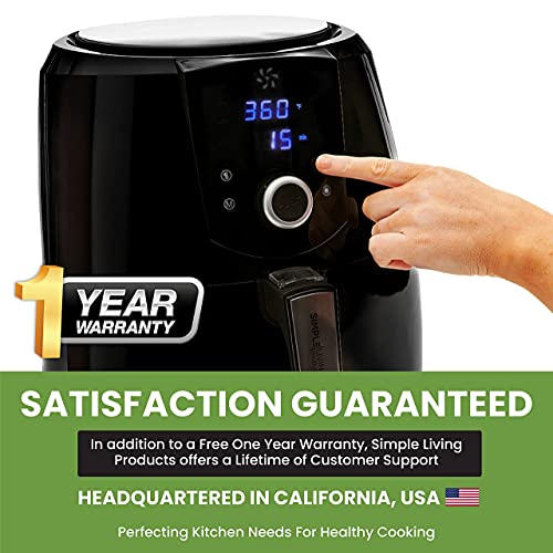 Simple Living Products XL Digital Air Fryer, 7 Custom Presets, 2 Hour