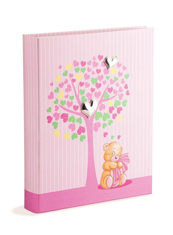 Mareli Baby Girl Photo Album 8x10 Tree of Life Pink with Silver