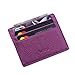 MEKU RFID Blocking Wallet Slim Front Pocket Leather Card Holder with ID Window Purple