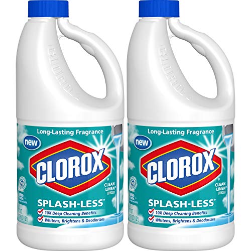 Clorox SplashLess Bleach, Clean Linen Scent, 55 Ounces, Pack of Two