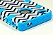 iPhone 4 Phone Case, Bastex Hybrid Model Baby Blue Silicone Cover with Black & White Chevron Pattern Hard Case