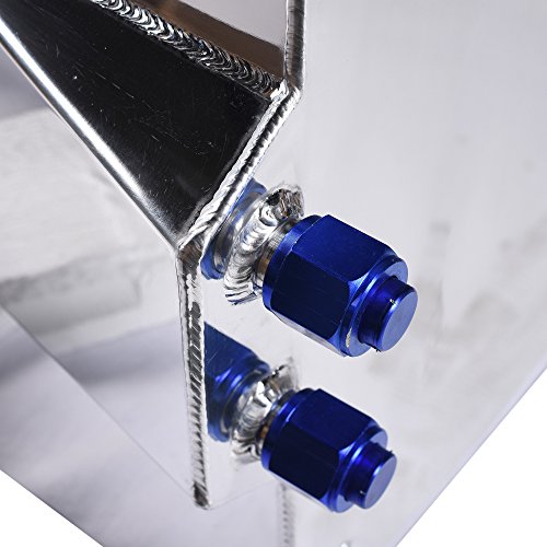 SUNROAD 10-Gallon Universal Fuel Cell Gas Tank Aluminum Polished Racing Street Drift Strip Fuel Cell Tank with Level Sender Silver