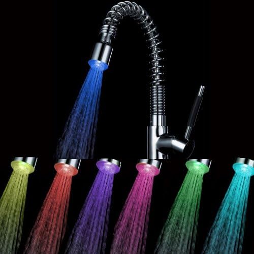 KINGZER LED Licht Küche Wasserhahn Waschbecken ABS 7 Farbe wechselnde