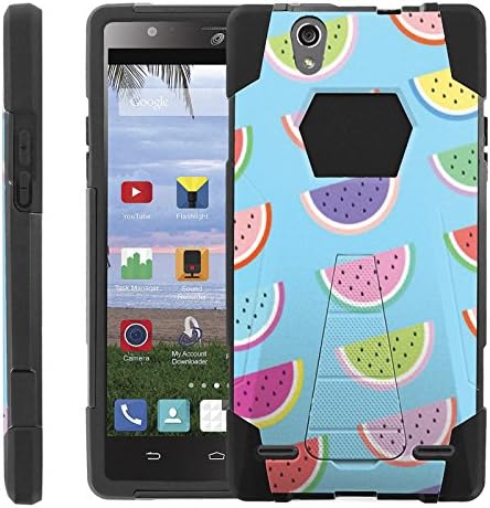 Color Watermalon [Advance] Rugged [Duel Layer] Hybrid Hard Soft rubber Protective Case [Heavy Duty] Cover drops and impacts for ZTE Lever Z936L