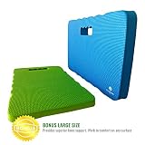 Growerology Thick & Large Kneeling Pads, 18 x 11 x 1 1/2, Multi-Purpose Kneeler for Gardening, Work, Baby Bath, Bathtub, Waterproof Mat Cushion for Home, Fitness, Cleaning, Pack of 2, (Blue & Green)