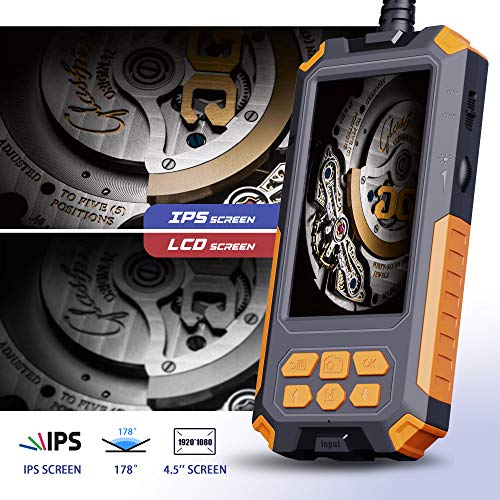 Dual Kameras Endoskopkamera, Doppelkamera Dual Lens 4,5 Zoll IPS Bildschirm Endoskop, 8+1 Einstellbaren LED-Licht… – Bild 3