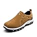 gracosy Men's Slip On Sneaker, Casual Loafers Suede Hiking Shoes Outdoor Flat Non-Slip Shoes Shock Absorption Walking Shoes