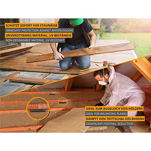 N/Y 25 Stück Terrassenpads - 5 x 10 cm (10 mm dick) Gummigranulat Gummiunterlage Diffusionssockel, Unterkonstruktionen… – Bild 5