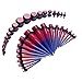 BodyJ4You 36PC Gauges Kit Purple Blue Acrylic Taper Plug 14G-00G Ear Stretch O-Rings Body Piercing