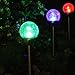 SOLAscape Set of 6 Crackle Glass Globe Color-Changing LED & White LED Solar Path Lights