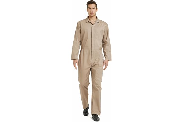 TOPTIE Men's Long Sleeve Coverall, Action Back Coverall, Work Wear Suit