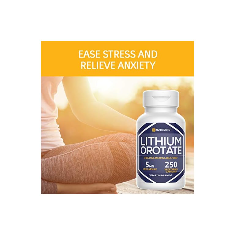 Lithium Orotate 5 mg (250 Capsules) Memory Supplement for Brain & Mood