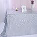 Trlyc 60 Inch by 120 Inch Silver Sequin Rectangular Tablecloth