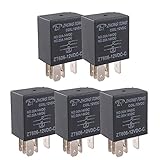 ESUPPORT Car Heavy Duty Relay Switch 12V 30A SPDT 5Pin Waterproof Electrical Automotive Pack of 5