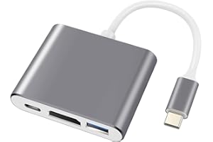 FREEBALA 3 in 1 USB C to HDMI Adapter, Type C to 4K HDMI Adapter with 100W PD & USB 3.0 Port, Multiport Hub Compatible with MacBook Pro, iPad Air, iPhone 15/16, Laptop, TV, Switch, Monitor and More (Grey)
