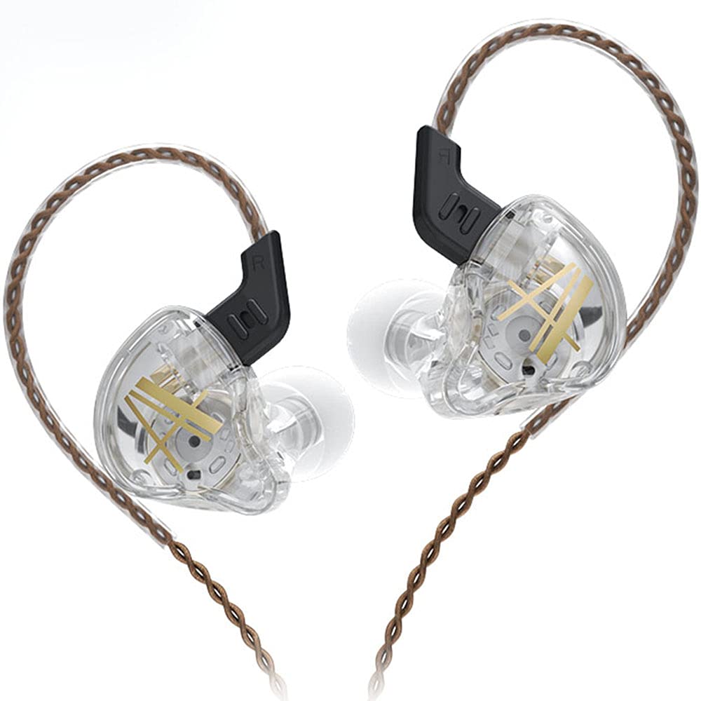 CCA CA2 In-Ear Headphones with Microphone, Custom Subwoofer, Gaming DJ Singer Suitable for Musicians, Noise Reduction, White