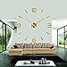 FASHION in THE CITY 3D DIY Frameless Wall Clock Creative Design Mirror Surface Wall Decorative Sticker Watches (Gold)