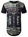 URBANCREWS Mens Hipster Hip Hop Veteran Camo Longline T-Shirt Black, S