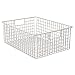 iDesign Classico Wire Storage Basket, Satin Silver, 12 x 16 x 6 Inch, 1 Piece