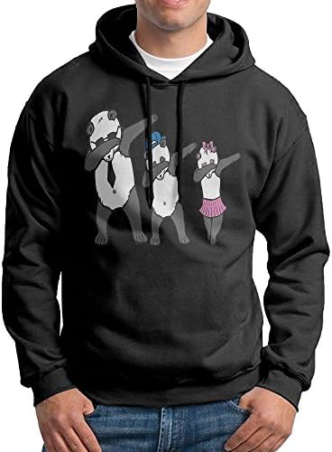 Men's Pullover Hooded Sweatshirt Panda Dance Cartoon Printed Design