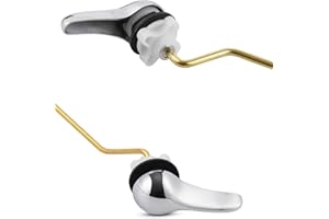 ANJOES Metal Side Mount Toilet Handle - Universal Fit Toilet Flusher Lever Replacement Compatible with American Standard/Mansifield, with Flapper Chain, Chrome