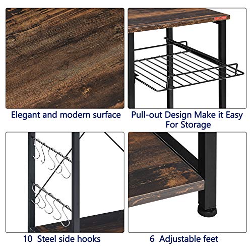 Mr IRONSTONE Kitchen Baker's Rack Utility Storage Shelf Microwave Stand