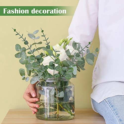 ROLLWAY Pack of 30 Artificial Eucalyptus Leaves Decorative Eucalyptus Branches Artificial Plants Eucalyptus Stem Silver Dollar Fake Plant for Flower Arrangement Table Decoration Wedding