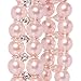 Veenajo Beautiful 2 Rows Simulated Pearl Rhinestone Decor Elastic Stretch Bracelet for Women(pink)