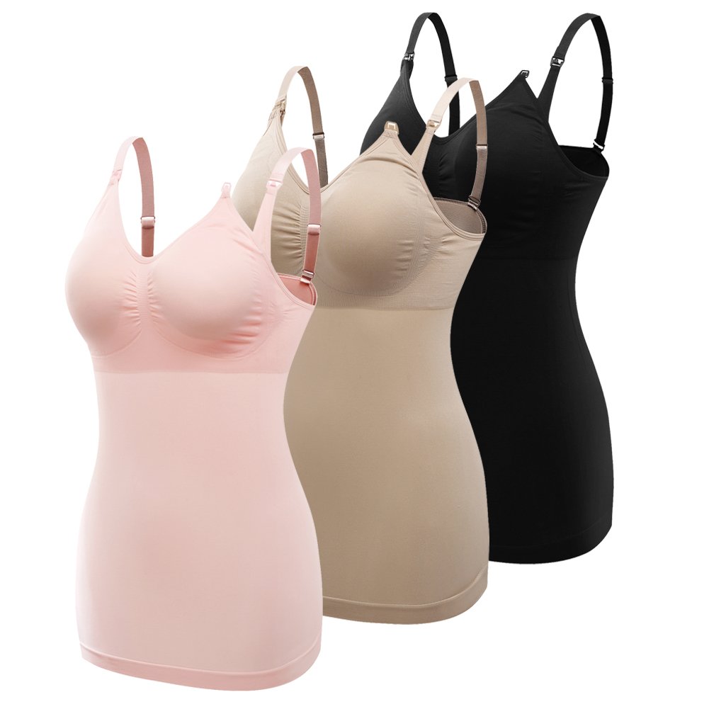 Nursing Tank Top Seamless Maternity Camisole for Breastfeeding, with Removable Pads