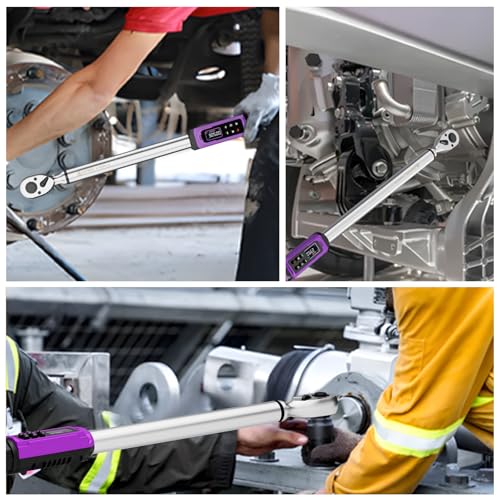 ANPUDS Digital Torque Wrench 1/2 Inch, Accuracy ±1%, 6-400 Nm Torque Wrenches Adapter with Vibrations, Buzzer and LED Indicator, for Car, Truck, Motorcycle