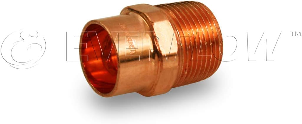 Everflow Supplies CCMA0014 Male Adapter Fitting with C X M Connections, 1/4"