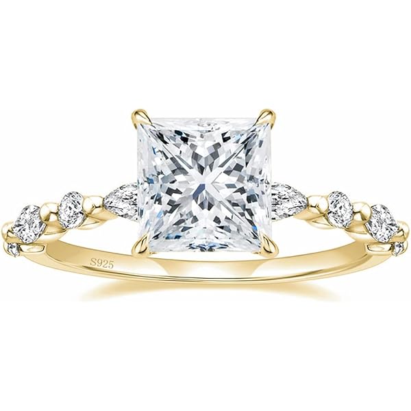 Anillo De Compromiso De Plata De Ley Con Circonita Cúbica Para Boda