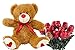 Valentines Day Gift Basket | Teddy Bear Plush 12 Inches (Color may Vary) & A dozen Belgian Milk Chocolate Rose Bouquet | For Her Wife Girlfriend Mother Daughterthumb 2