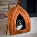 PETMAKER Cat Pet Bed, Igloo- Soft Indoor Enclosed Covered Tent/House for Cats, Kittens, and Small Pets with Removable Cushion Pad