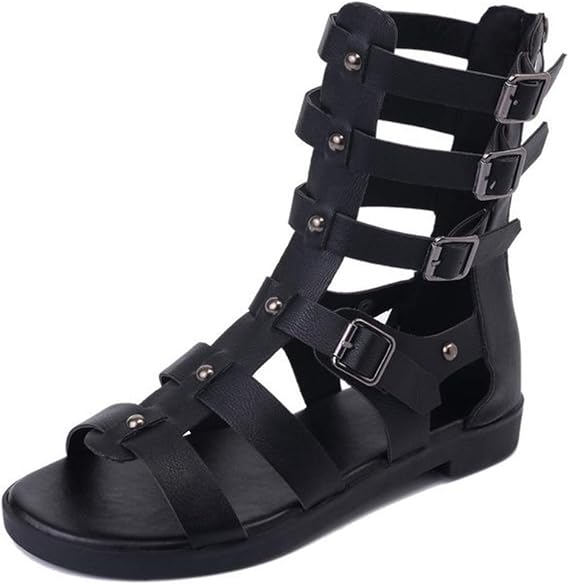 Amazon Co Jp グラディエーターサンダル レディース サマーブーツ 夏痛くない 疲れない オープントウ ぺたんこ サンダル 夏物 オフィスサンダル オープントゥ ブーツサンダル コンサート レディース 仕事 Ol ビジネス 事務所 美脚 シューズ 服 ファッション小物