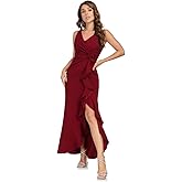 OEZ Long Formal Dresses for Women Wedding Guest Elegant Evening Party Cocktail Dress Sexy V Neck Sleeveless Gowns Dresses